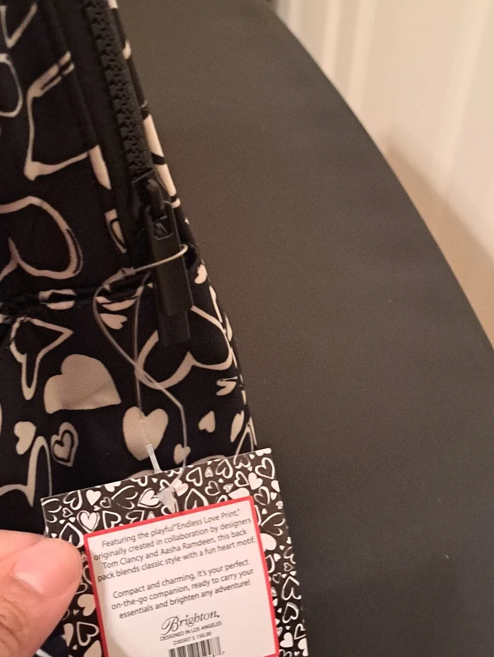 Brighton Black & White Heart Print Backpack